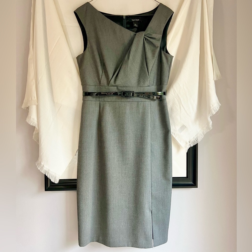 WHBM White House Black Market Sheath Dress Gray, Lined, Size 10